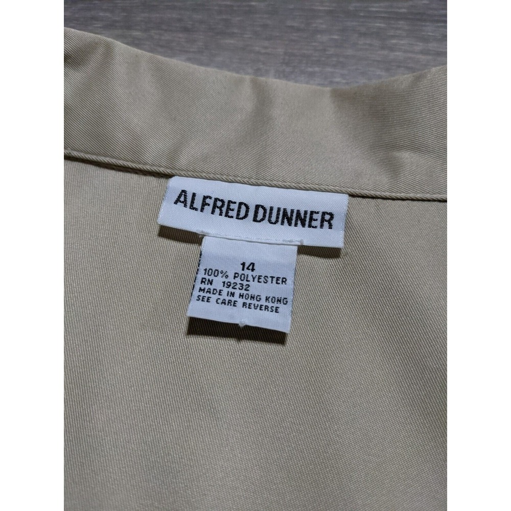 Alfred Dunner Jacket Adult Size 14 Tan Retro Bomber Zip Floral Vintage Womens - Picture 5 of 5